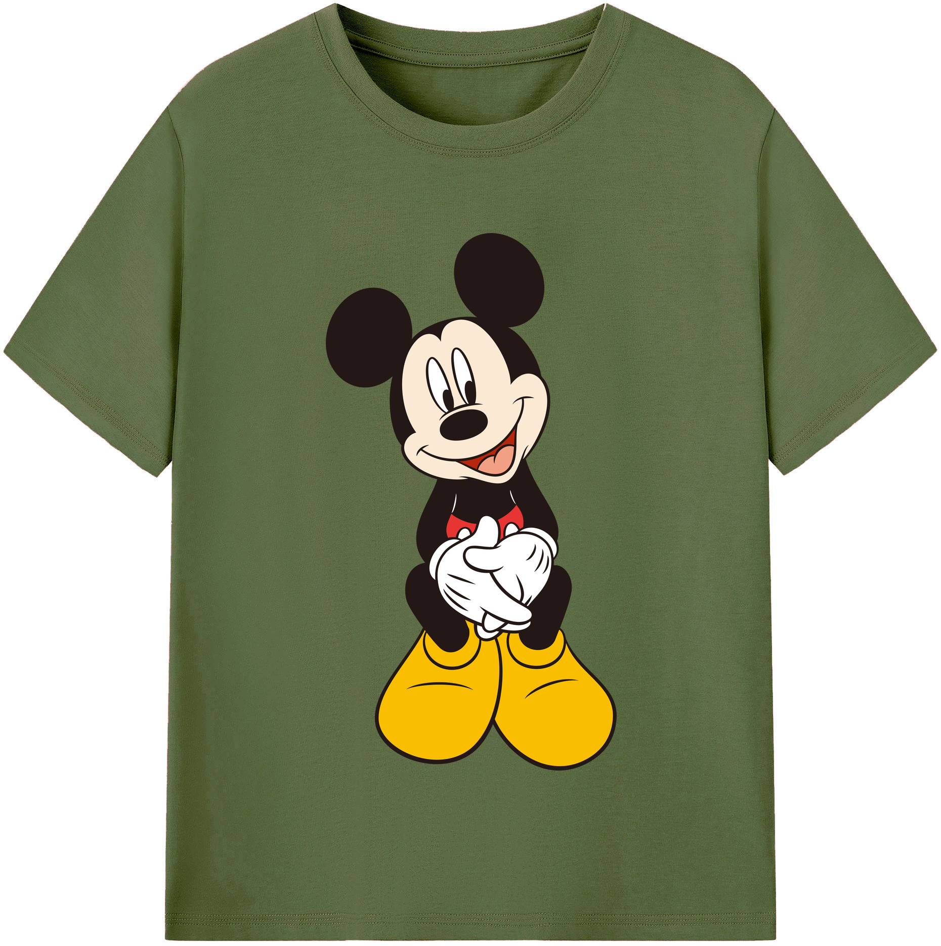 （画像用） ミッキーマウス Mickey Mouse 綿100％半袖Tシャツ（フロントプリント）